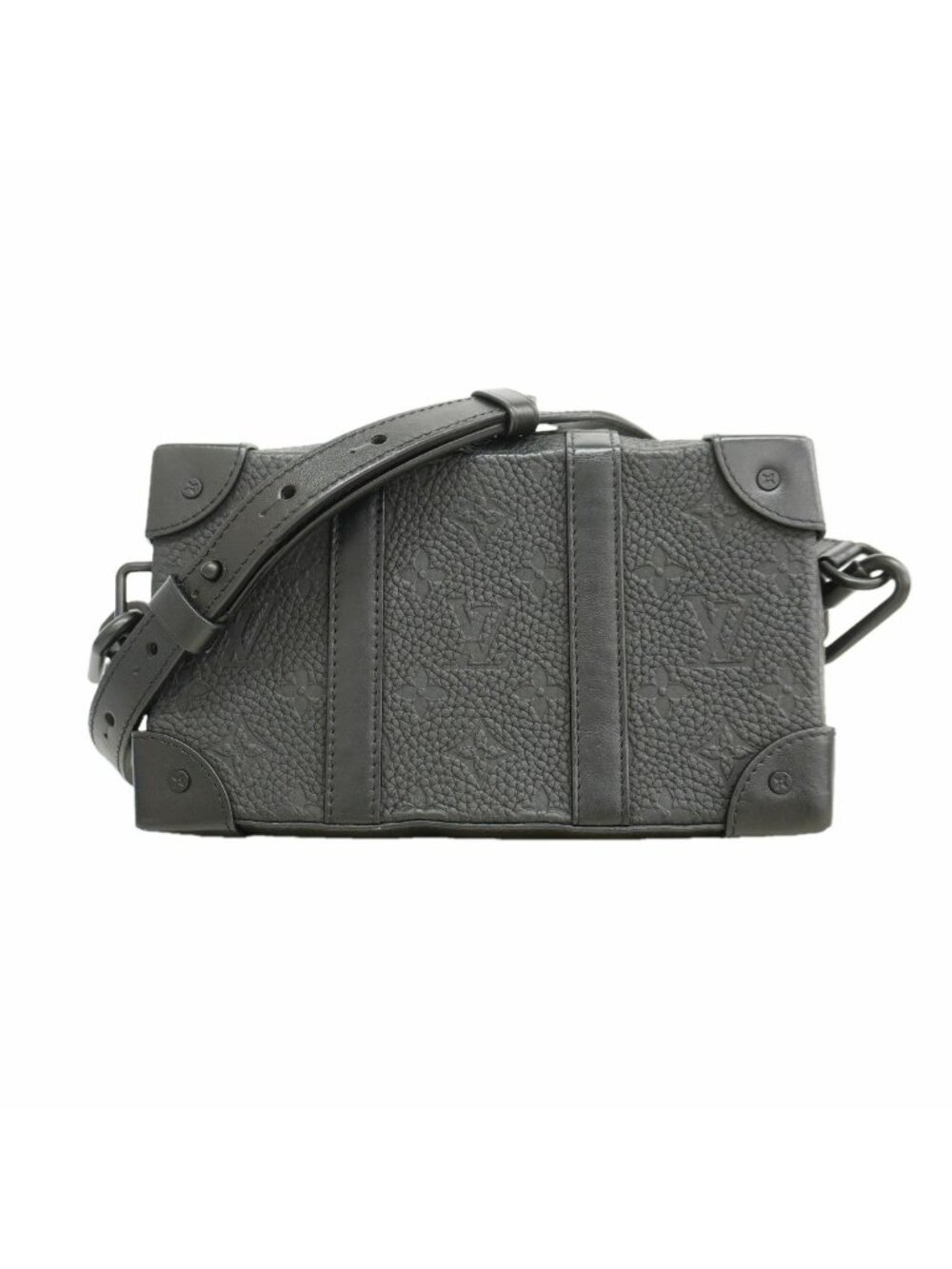 Louis Vuitton Shoulder Bag Monogram Taurillon Soft Trunk Wallet Black